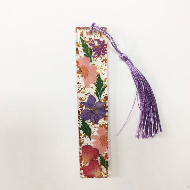 Real Flower Resin Bookmark - Pressed Botanical Page Marker with Tassel