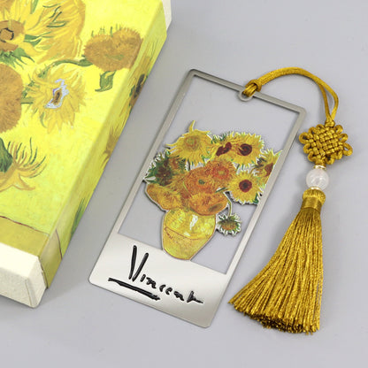 Van Gogh Art Bookmark - Stainless Steel Classic Painting Page Marker