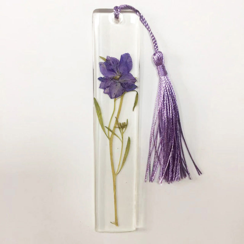 Real Flower Resin Bookmark - Pressed Botanical Page Marker with Tassel