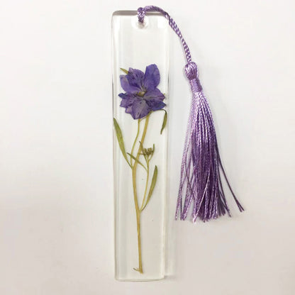 Real Flower Resin Bookmark - Pressed Botanical Page Marker with Tassel
