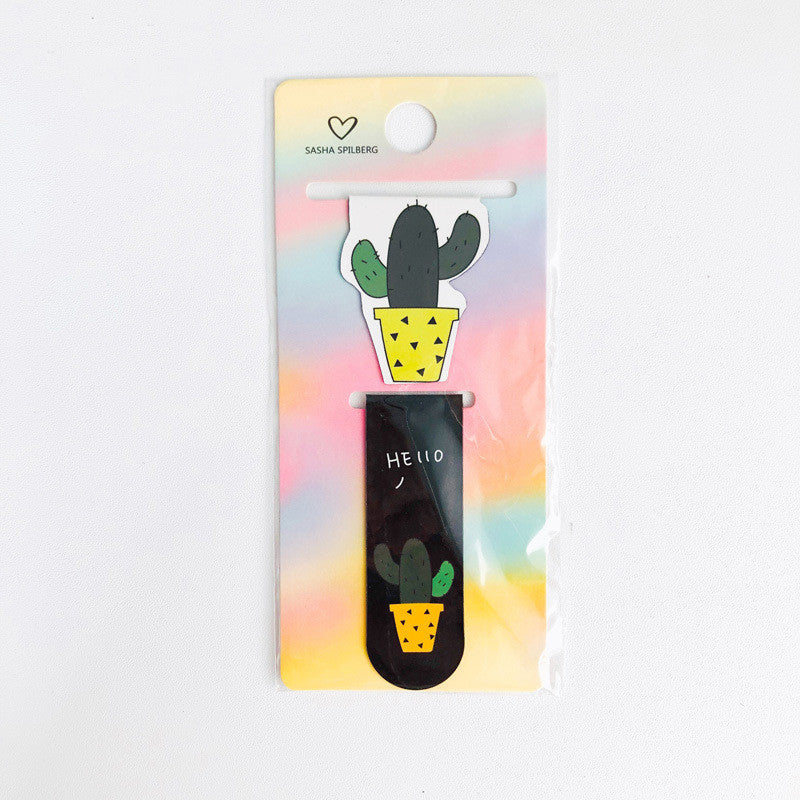 Cactus Magnetic Bookmark Set - Cute Succulent Page Markers (2-Piece)