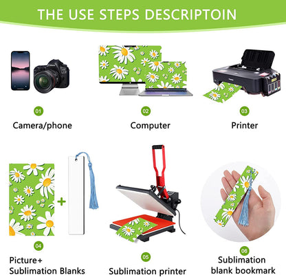Blank Sublimation Bookmark Set - DIY MDF Tassel Markers (30-Piece)