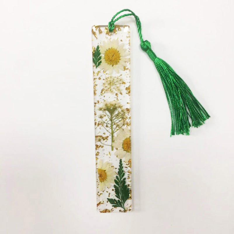 Real Flower Resin Bookmark - Pressed Botanical Page Marker with Tassel