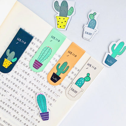 Cactus Magnetic Bookmark Set - Cute Succulent Page Markers (2-Piece)