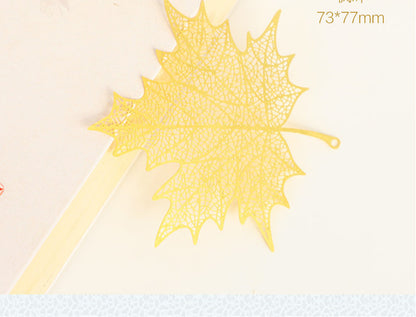 Leaf Bookmark - Hollow Brass Page Marker with Nature Design
