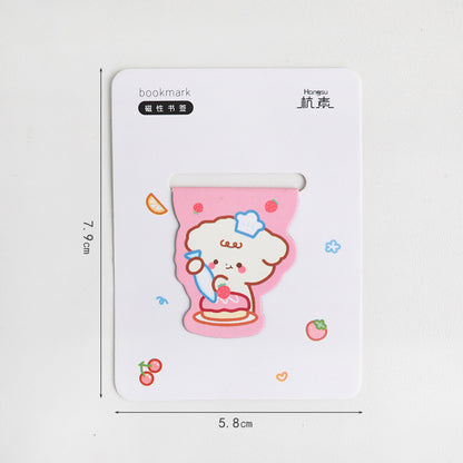 Cute Cartoon Magnetic Bookmark - Kawaii Animal Page Marker for Students
