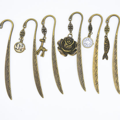 Vintage Metal Bookmark - Fashion Watch Rose Deer Page Marker