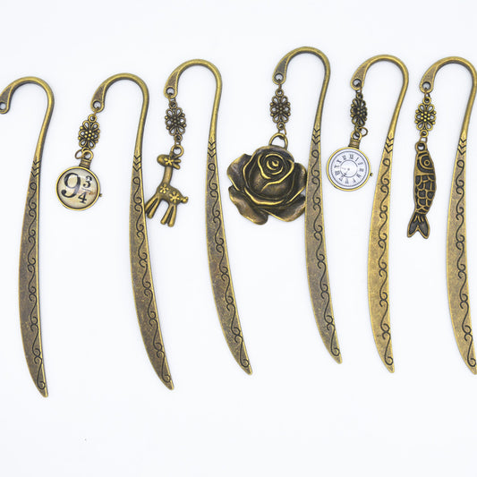 Vintage Metal Bookmark - Fashion Watch Rose Deer Page Marker