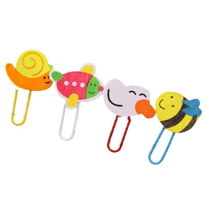 Animal Paper Clip Bookmark Set - Cute Wooden Page Markers (12-Piece)