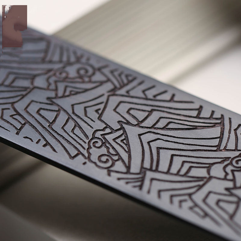 Ebony Tassel Bookmark - Laser-Engraved Chinese Landscape Art Page Marker