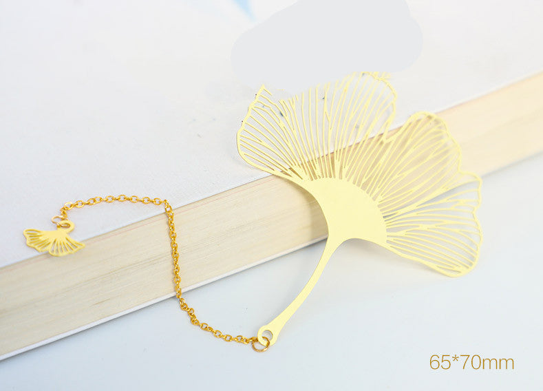 Leaf Bookmark - Hollow Brass Page Marker with Nature Design