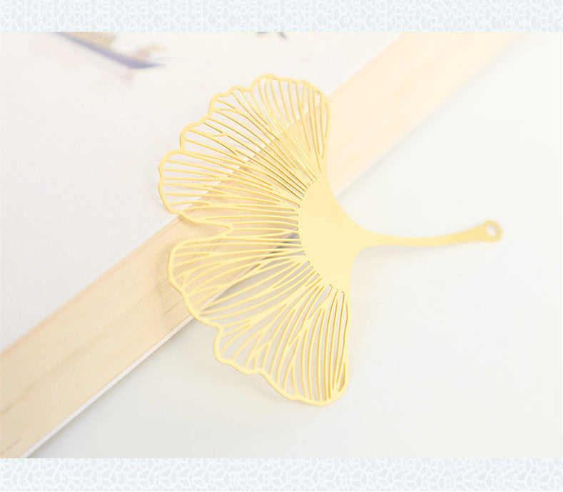 Leaf Bookmark - Hollow Brass Page Marker with Nature Design