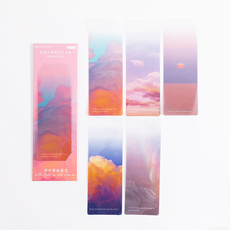 Dried Flower Bookmark Set - Natural Plant Daisy PET Page Markers (5-Pack)