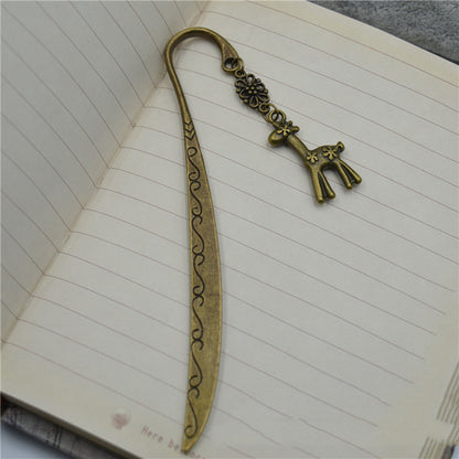 Vintage Metal Bookmark - Fashion Watch Rose Deer Page Marker