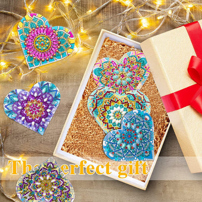 Leather Bookmark with Crystal Flowers - 6 Piece Set for Book Lovers