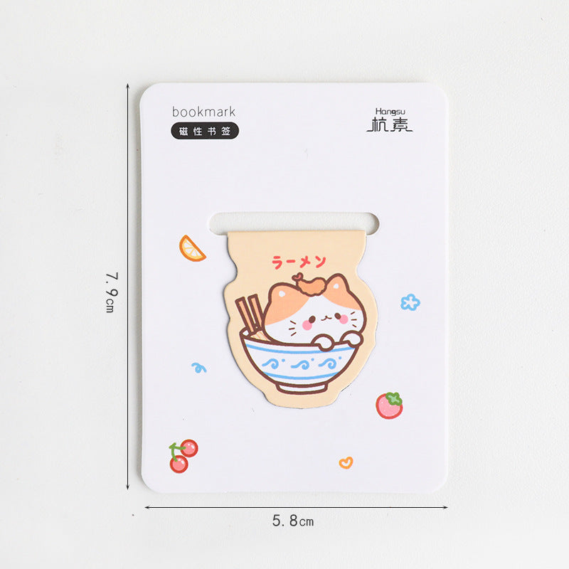 Cute Cartoon Magnetic Bookmark - Kawaii Animal Page Marker for Students