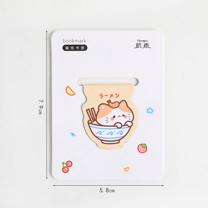 Cute Cartoon Magnetic Bookmark - Kawaii Animal Page Marker for Students