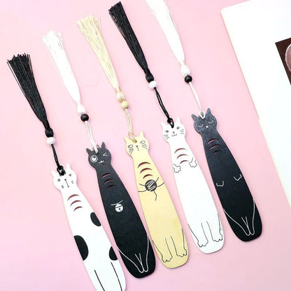Cat Wooden Bookmark - Natural Wood Page Marker Gift for Book Lovers