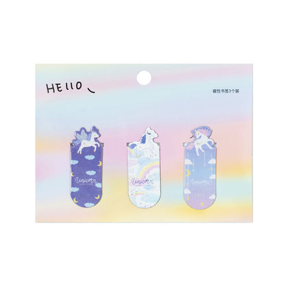 Kawaii Magnetic Bookmark Set - Cute Page Markers for Students (3-Piece)