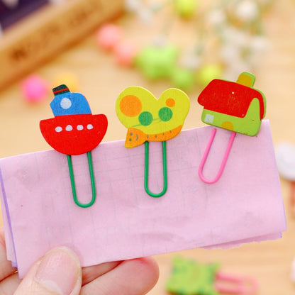 Animal Paper Clip Bookmark Set - Cute Wooden Page Markers (12-Piece)