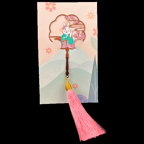 Metal Tassel Bookmark - Chinese Style Koi Peacock Fan Pendant Chain