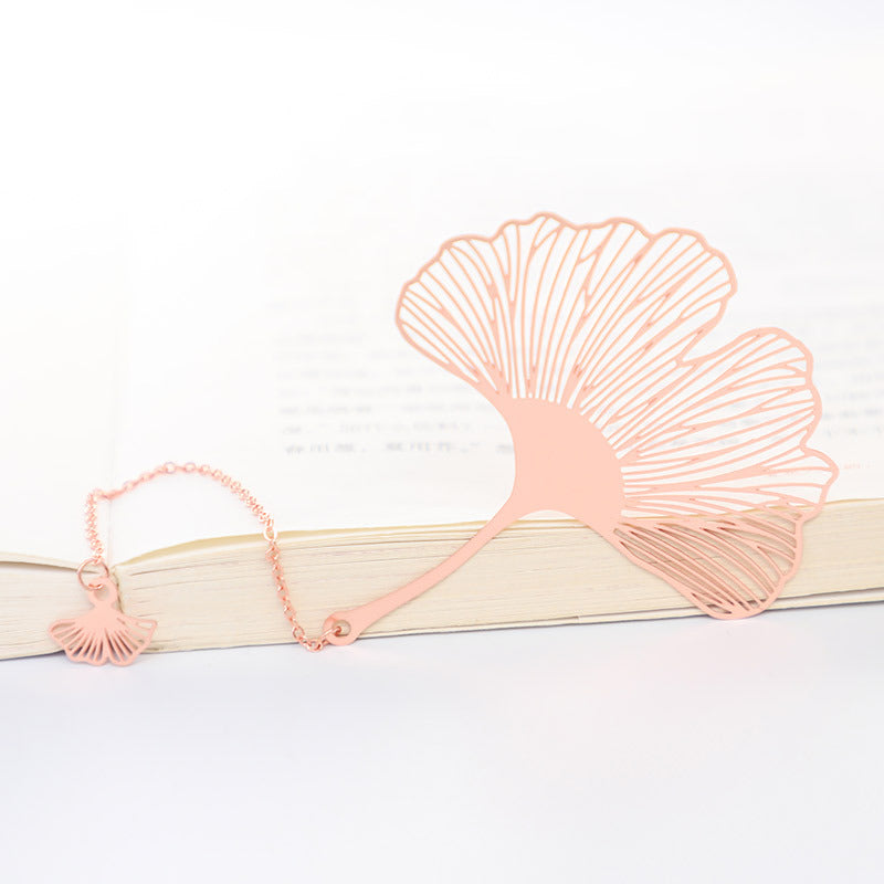 Leaf Bookmark - Hollow Brass Page Marker with Nature Design