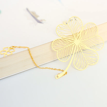 Leaf Bookmark - Hollow Brass Page Marker with Nature Design