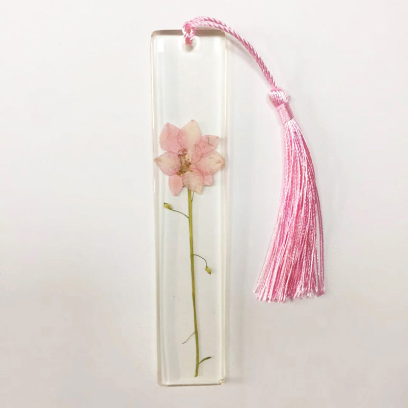 Real Flower Resin Bookmark - Pressed Botanical Page Marker with Tassel