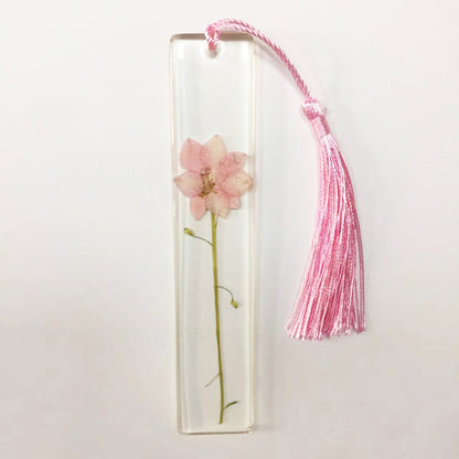Real Flower Resin Bookmark - Pressed Botanical Page Marker with Tassel