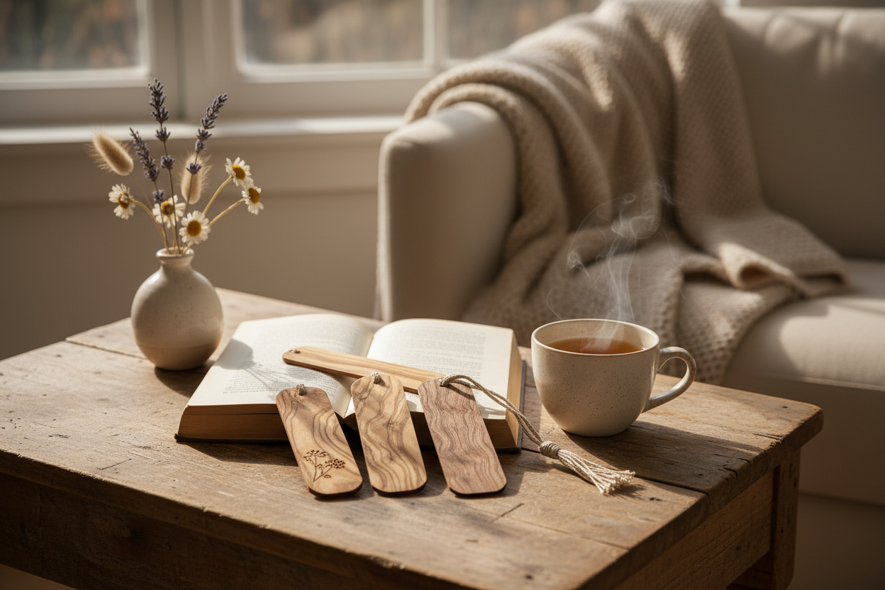 Wooden Bookmarks Slow Living Hero Image